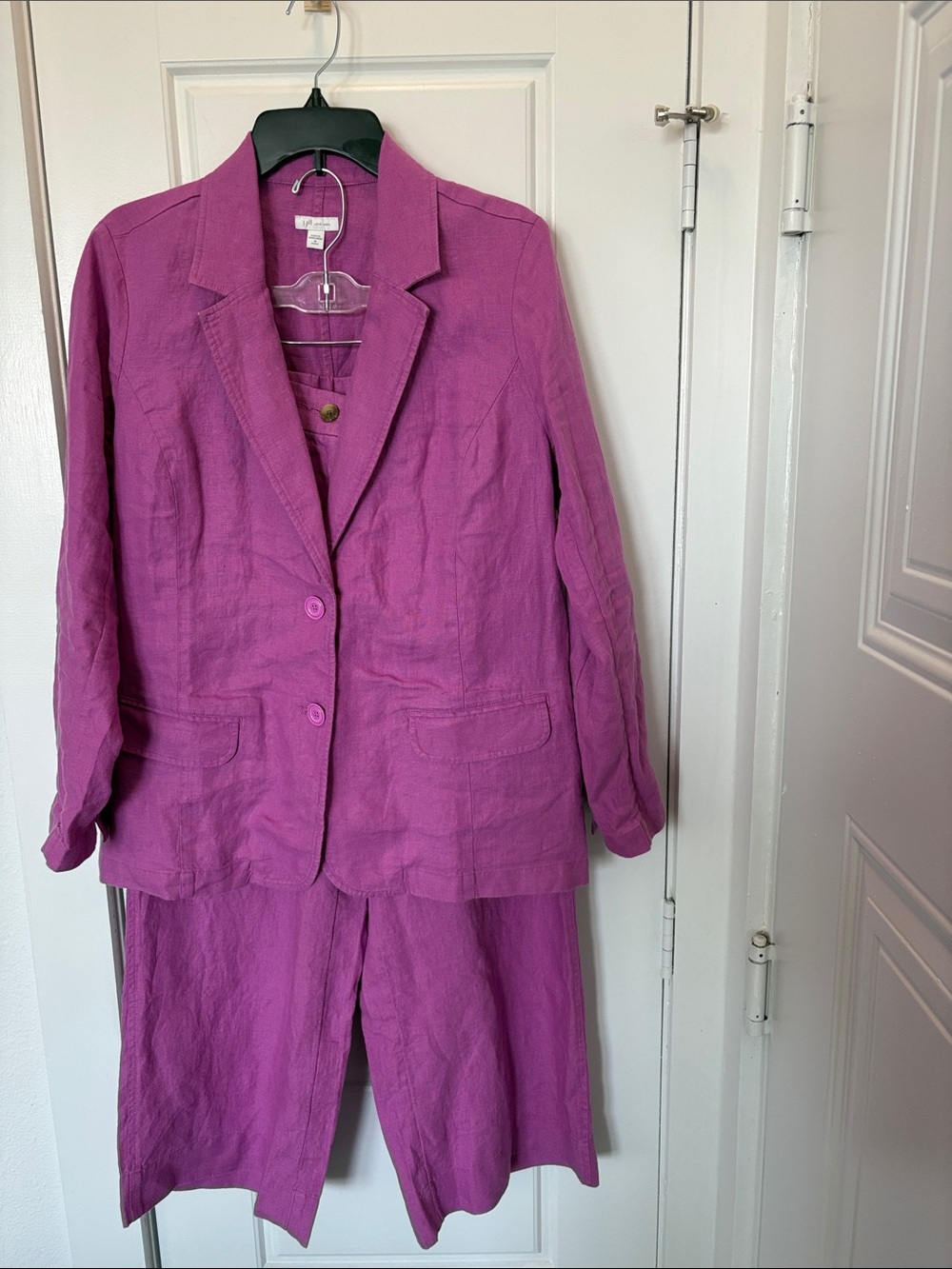 J. Jill Magenta 100% Linen Pantsuit